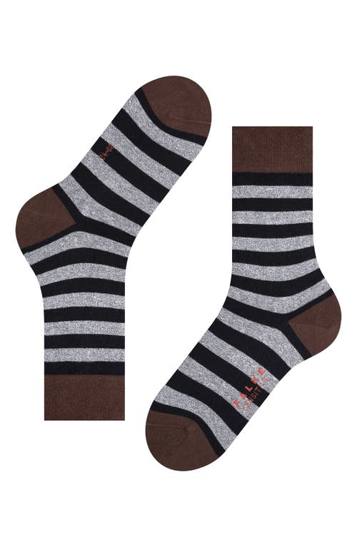 Falke Mapped Line Cotton Blend Mid Calf Socks In Henne