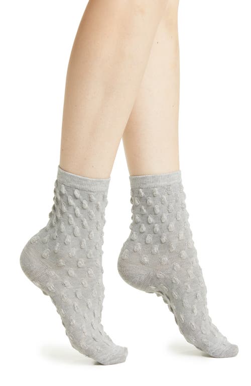 Dot Texture Crew Socks in Grey