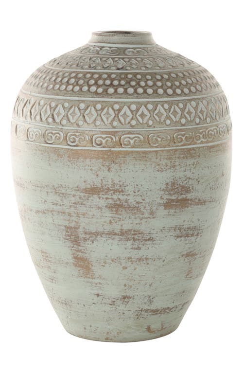Ginger Birch Studio Green Ceramic Vase In Green