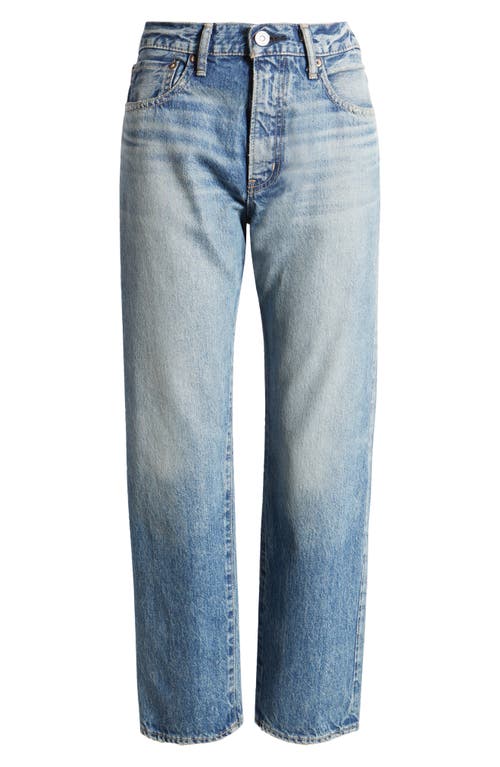 Shop Moussy Vineyards Distressed Nonstretch High Waist Ankle Boyfriend Jeans In Blue