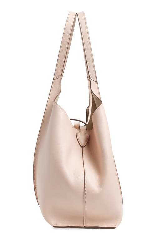 Shop Tod's Small Logo Leather Shopper Tote In Rosa Kiss