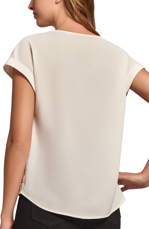 Jones New York Button Detail Top In Jones White