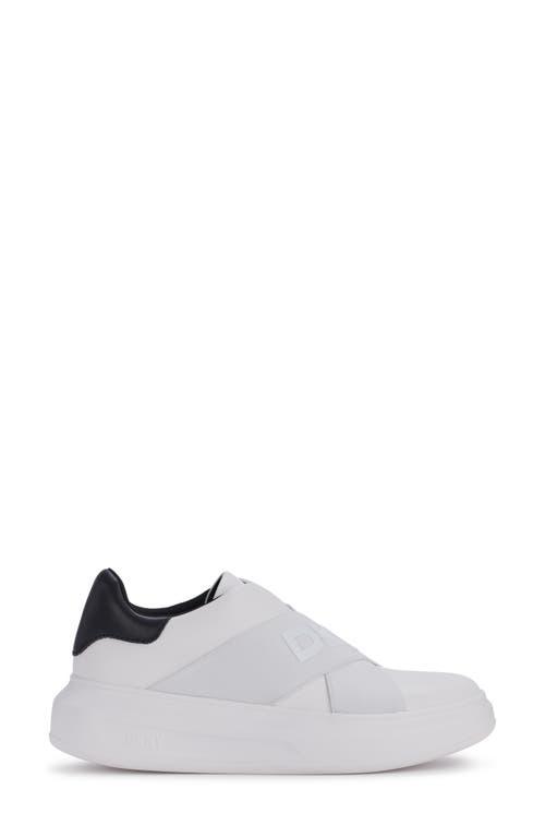 Dkny Women's Jaye Slip On Sneakers In White/black