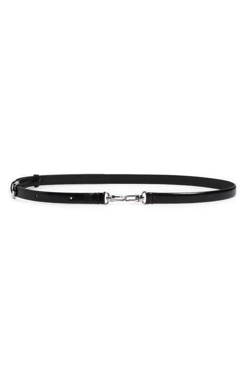 Shop Totême Toteme Croc Embossed Leather Belt In Black