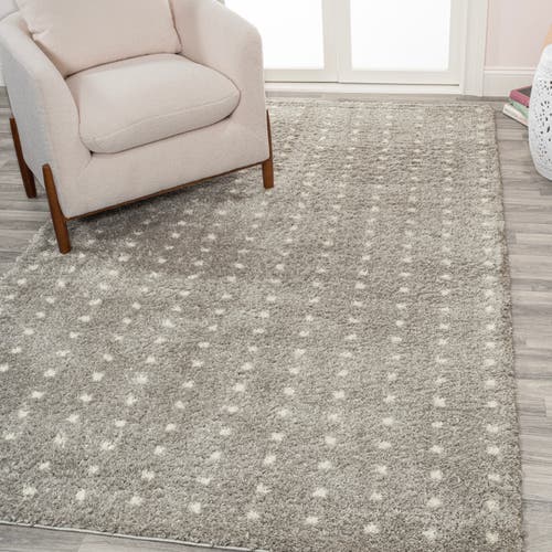 Jonathan Y Pele Modern Geometric Dot Shag Area Rug In Gray/ivory