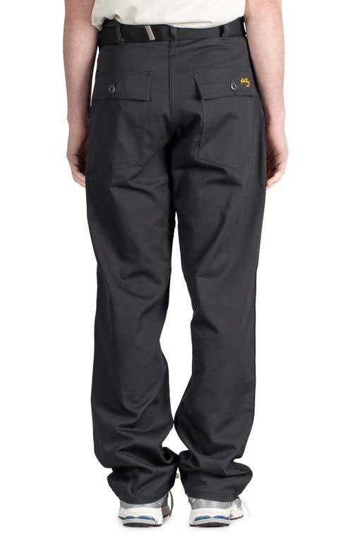 Shop Stan Ray Loose Straight Leg Fatigue Pants In Black Twill