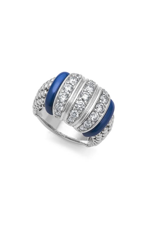 LAGOS Blue Caviar Diamond & Ceramic Ring in Marine at Nordstrom, Size 7