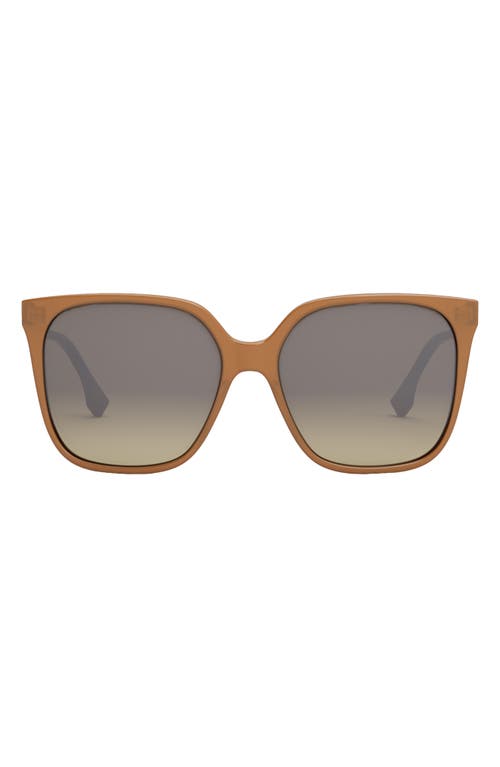 Fendi 59mm Gradient Square Sunglasses in Amber