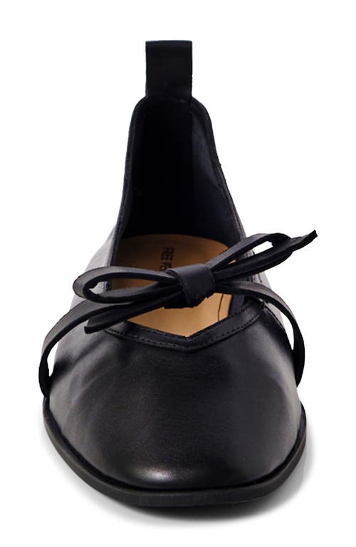 Shop Free People Mania Bow Ballet Flat In Black Leather