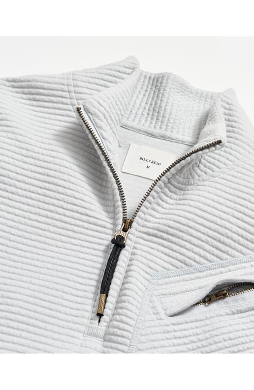 Billy Reid Quilted Half Zip Pullover In Beach Blue