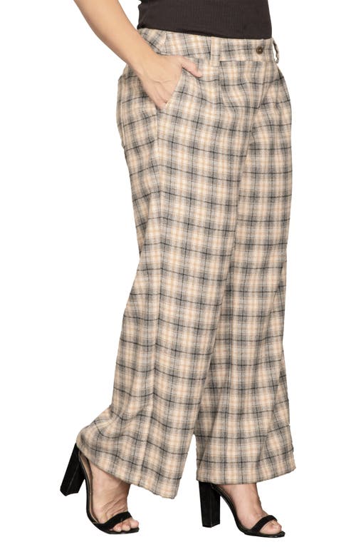 Standards & Practices Plus Size Plaid Wide Leg Pants In Plaid