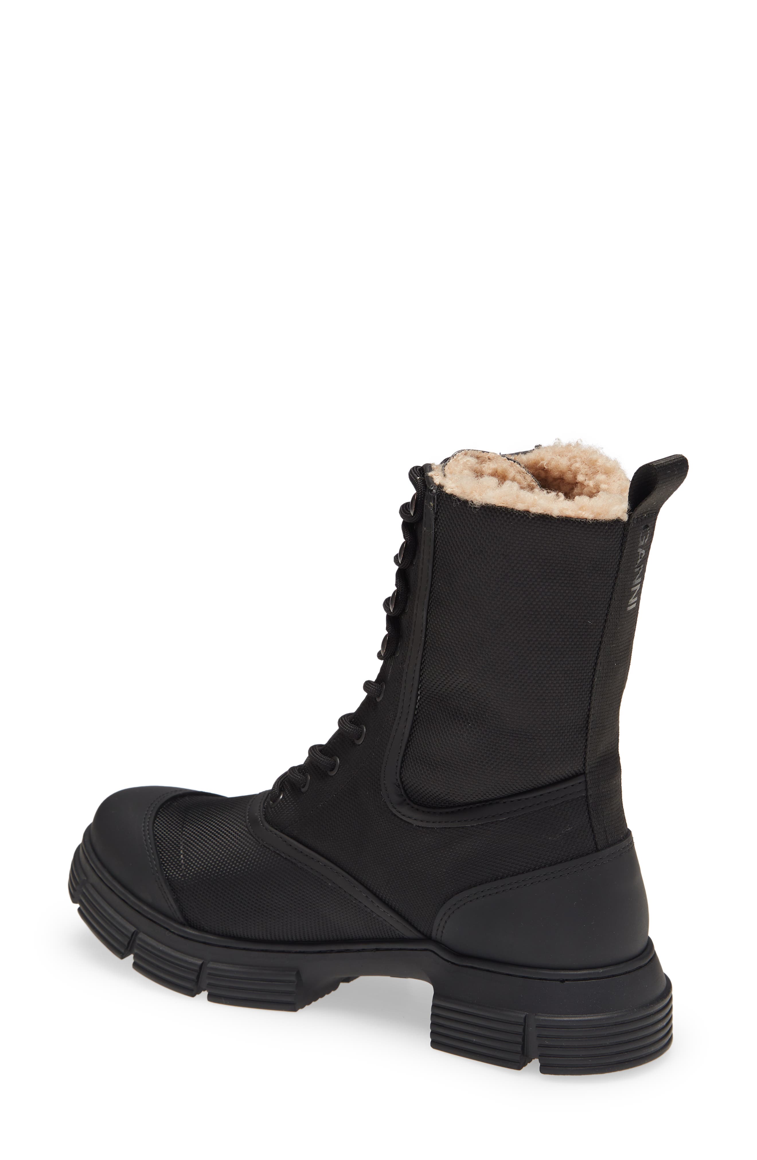 fleece combat boots