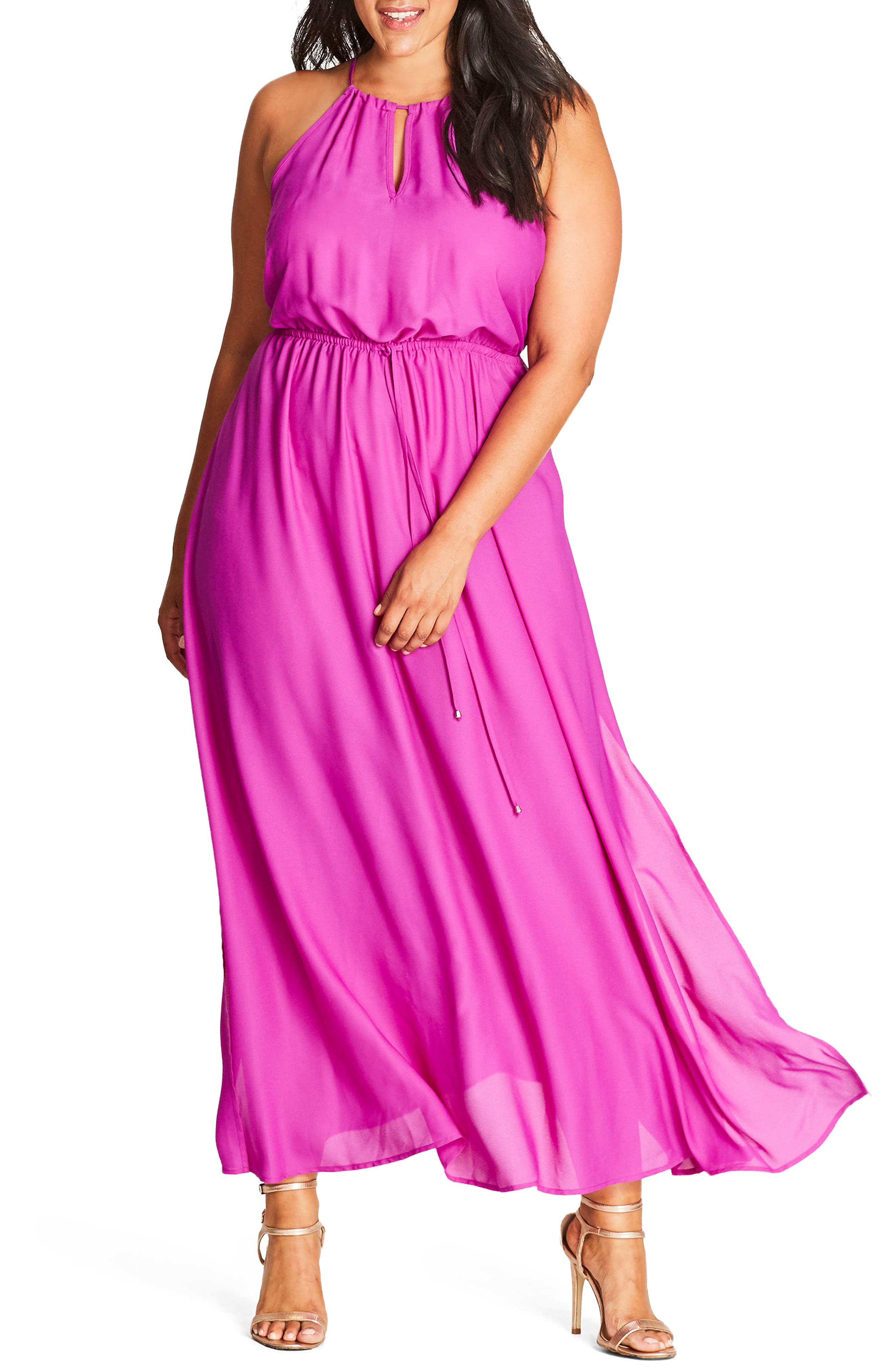 City Chic Halter Maxi Dress (Plus Size) Nordstrom
