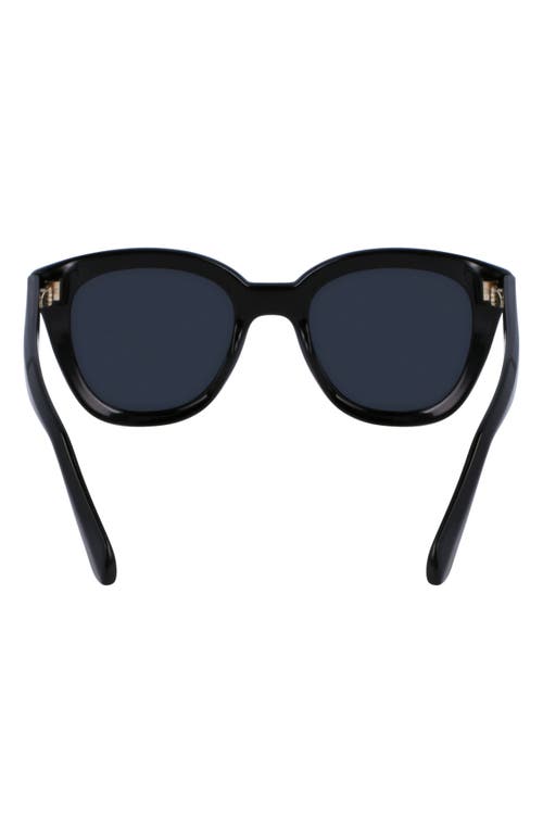 Shop Ferragamo Classic Logo Tea Cup 52mm Round Sunglasses In Black