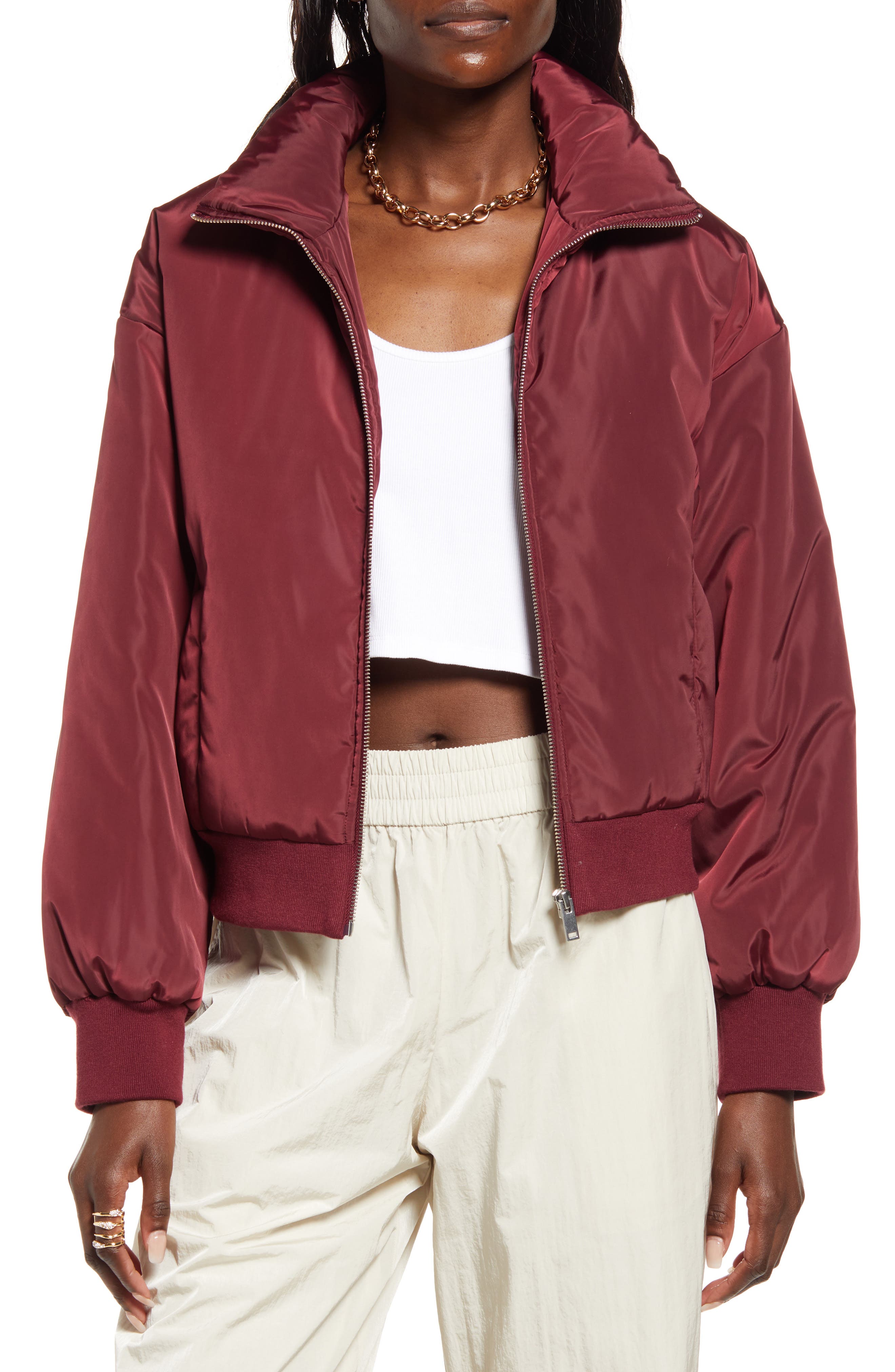 burgundy color women's jacket