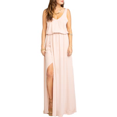 Show Me Your Mumu Kendall Soft V-Back A-Line Gown, Pink