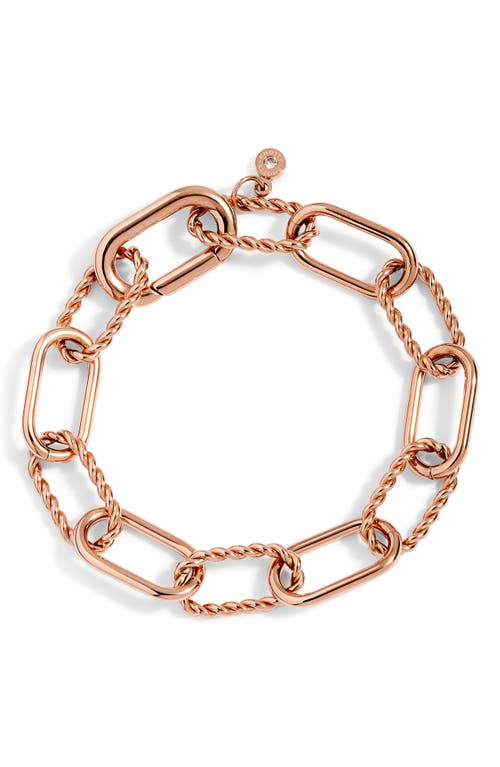 Knotty Alternating Chain Link Bracelet in Rose Gold