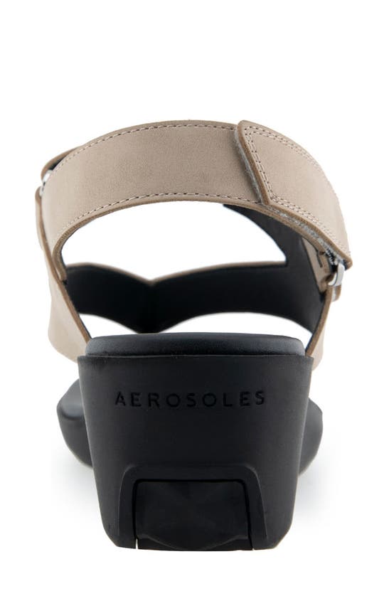 Shop Aerosoles Ilara Wedge Sandal In Pale Khaki Faux Nubuck