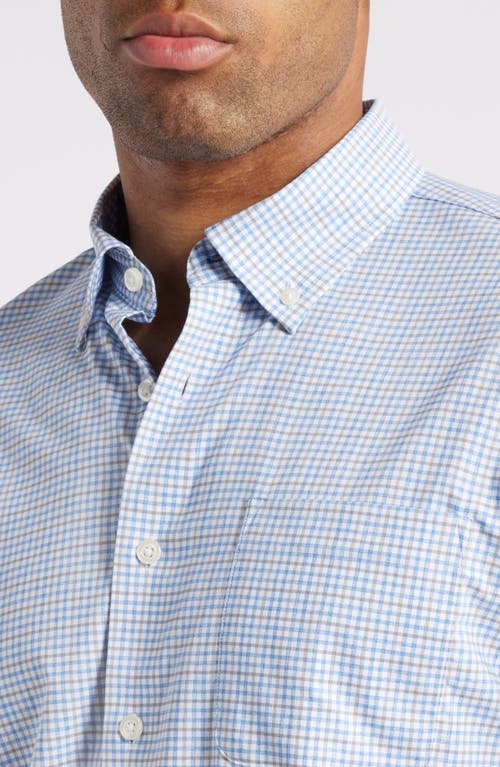 Shop Johnnie-o Shay Microcheck Performance Button-down Shirt In Navy