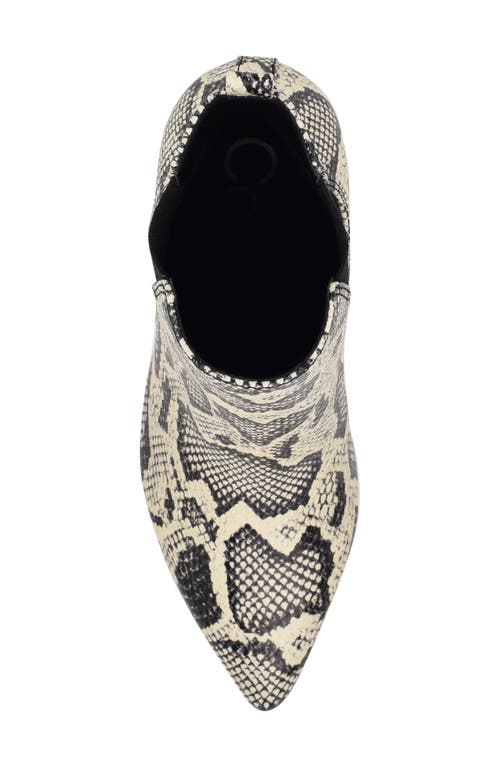Calvin Klein Samara Bootie In Black/white Snake Emobssed