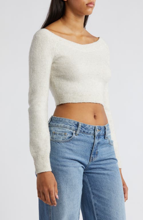 Shop Pacsun Poppy Crop Sweater In Bright White