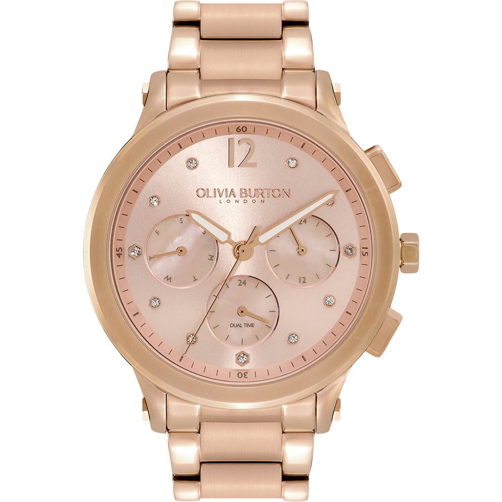 Olivia Burton Sports Luxe Bracelet Watch, 38mm In Rose Gold/gold