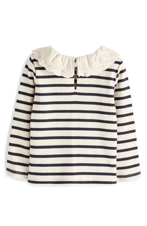 Shop Next Kids' Stripe Eyelet Accent Cotton Knit Top In White