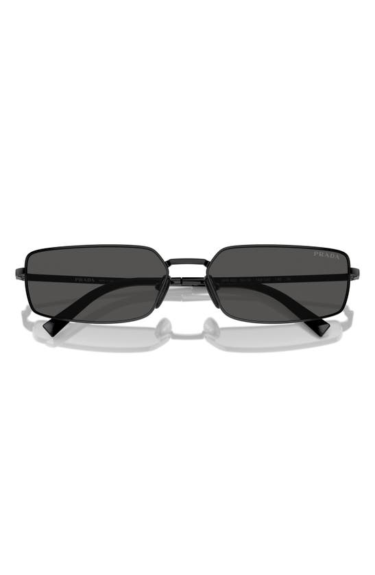 Prada 59mm Rectangular Sunglasses In Black/ Grey