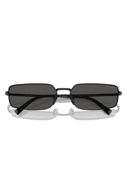 Prada 59mm Rectangular Sunglasses In Black/grey