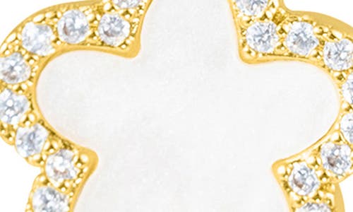 Adornia Clover Drop Earrings In White