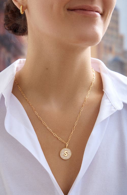 Baublebar Pavé Initial Pendant Necklace In Gold S