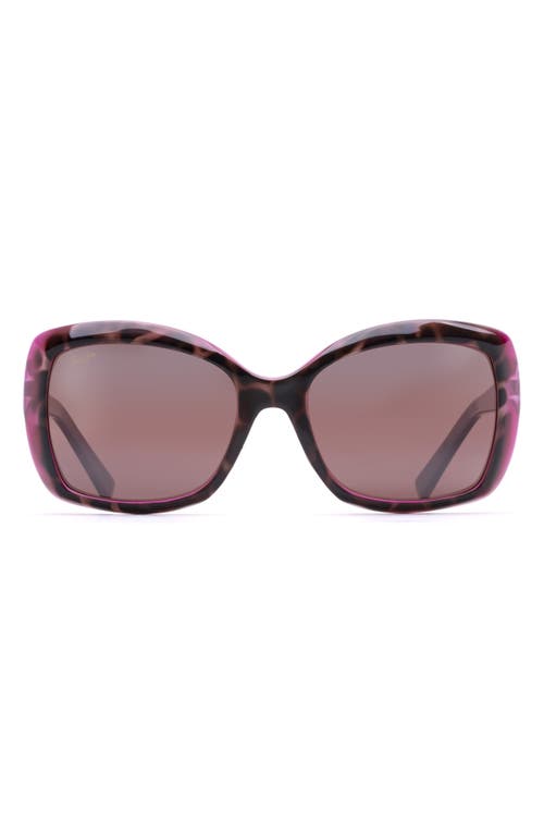 Maui Jim Orchid 56mm Polarizedplus2® Square Sunglasses In Tortoise Raspberry/rose