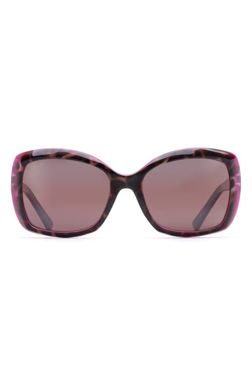 Shop Maui Jim Orchid 56mm Polarizedplus2® Square Sunglasses In Tortoise Raspberry/rose