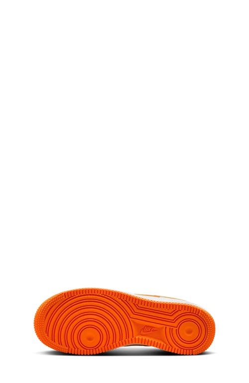 Shop Nike Kids' Air Force 1 Sneaker In White/safety Orange