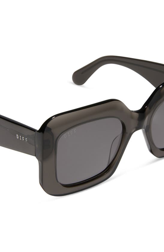 Shop Diff Giada 52mm Polarized Square Sunglasses In Smoke Crystal / Grey