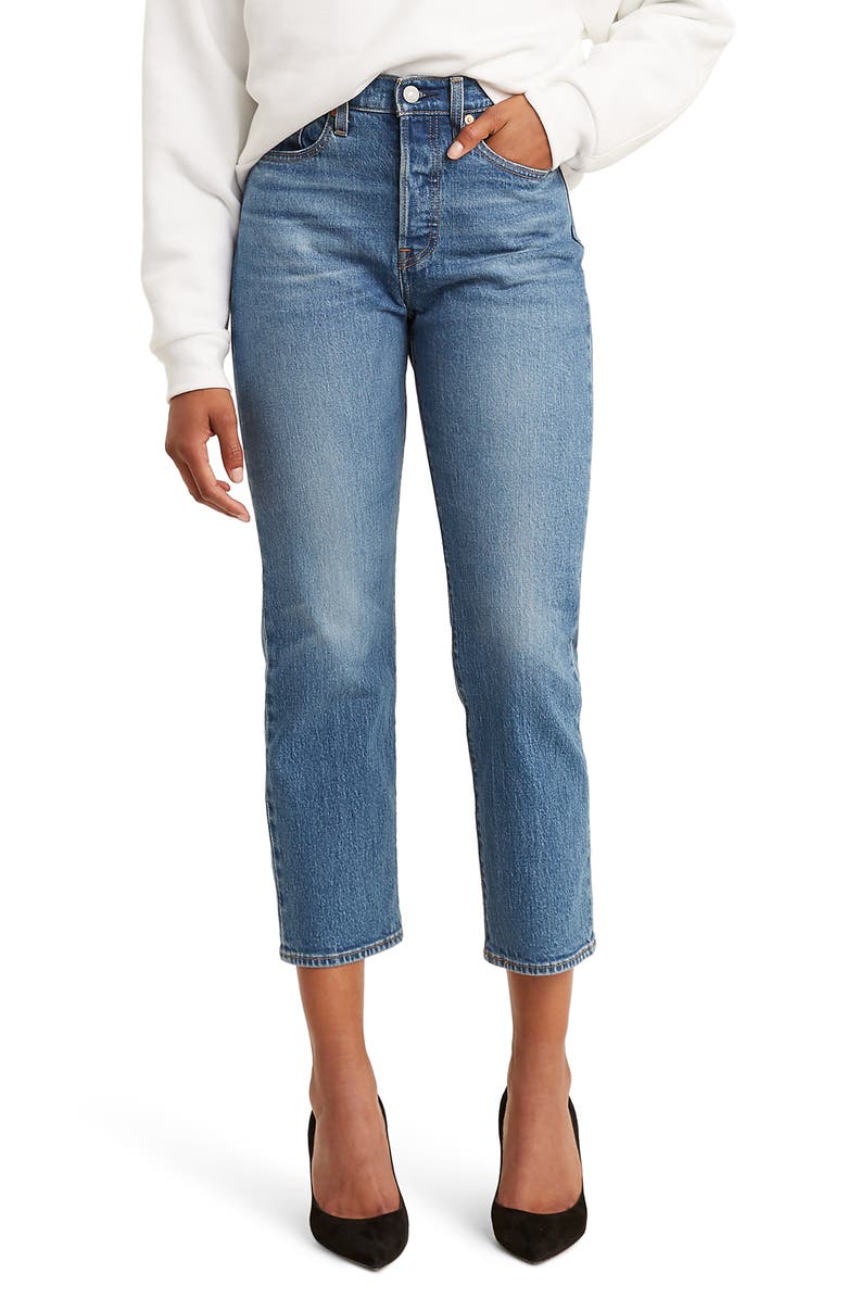 LEVI'S<SUP>®</SUP> Wedgie High Waist Crop Straight Leg Jeans, Main, color, JIVE SOUND