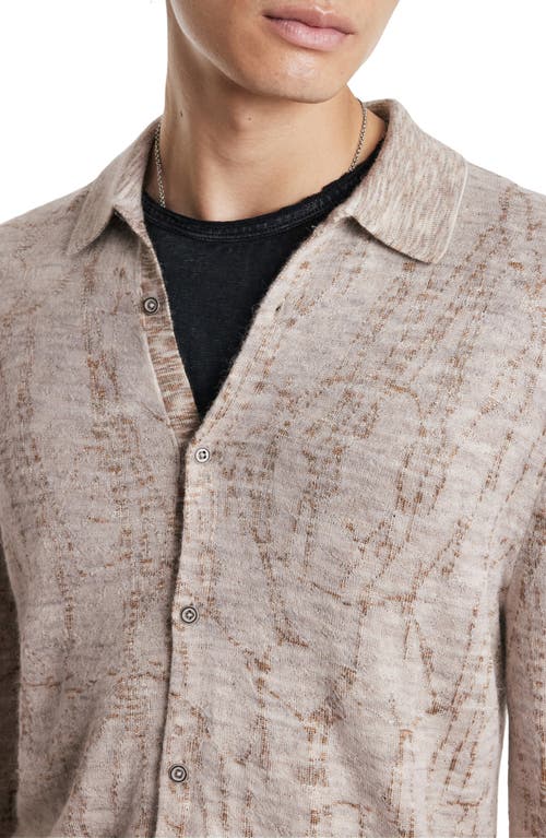 Shop John Varvatos Carvaggio Slub Collared Cardigan In Snow Heather