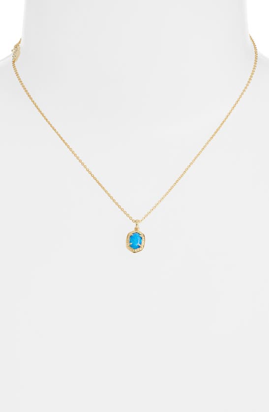 Shop Kendra Scott Daphne Pendant Necklace In Gold Bright Blue Kyocera Opal