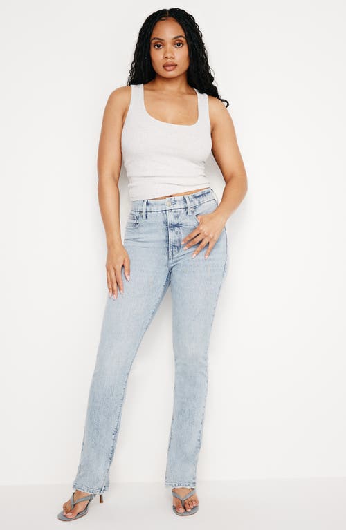 Shop Good American Good Classic Stacked Distressed Skinny Jeans In Indigo661