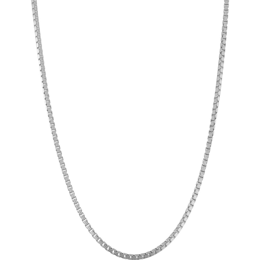Fzn Sterling Silver Box Chain Necklace In Metallic