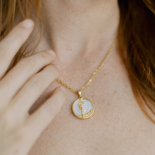 Freya Rose Zodiac Pendant In Virgo