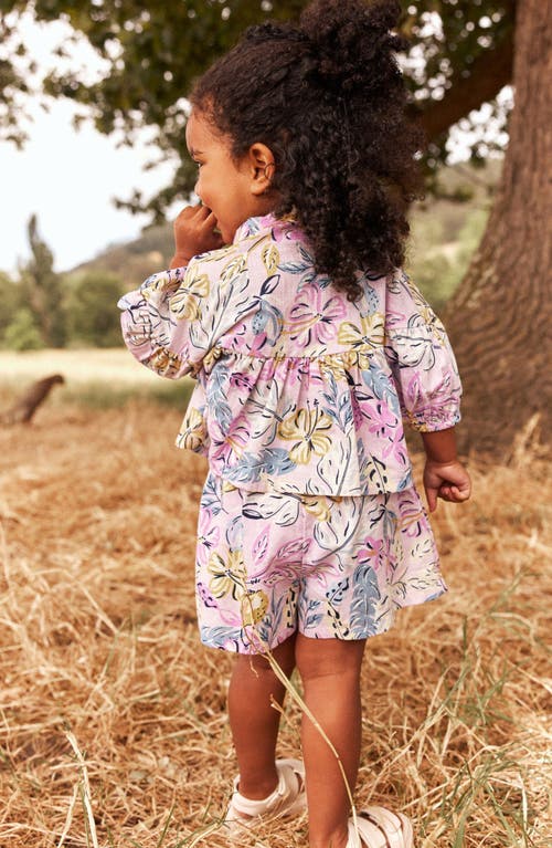 Shop Next Kids' Banana Palm Print Cotton Top & Shorts Set In Lavendar