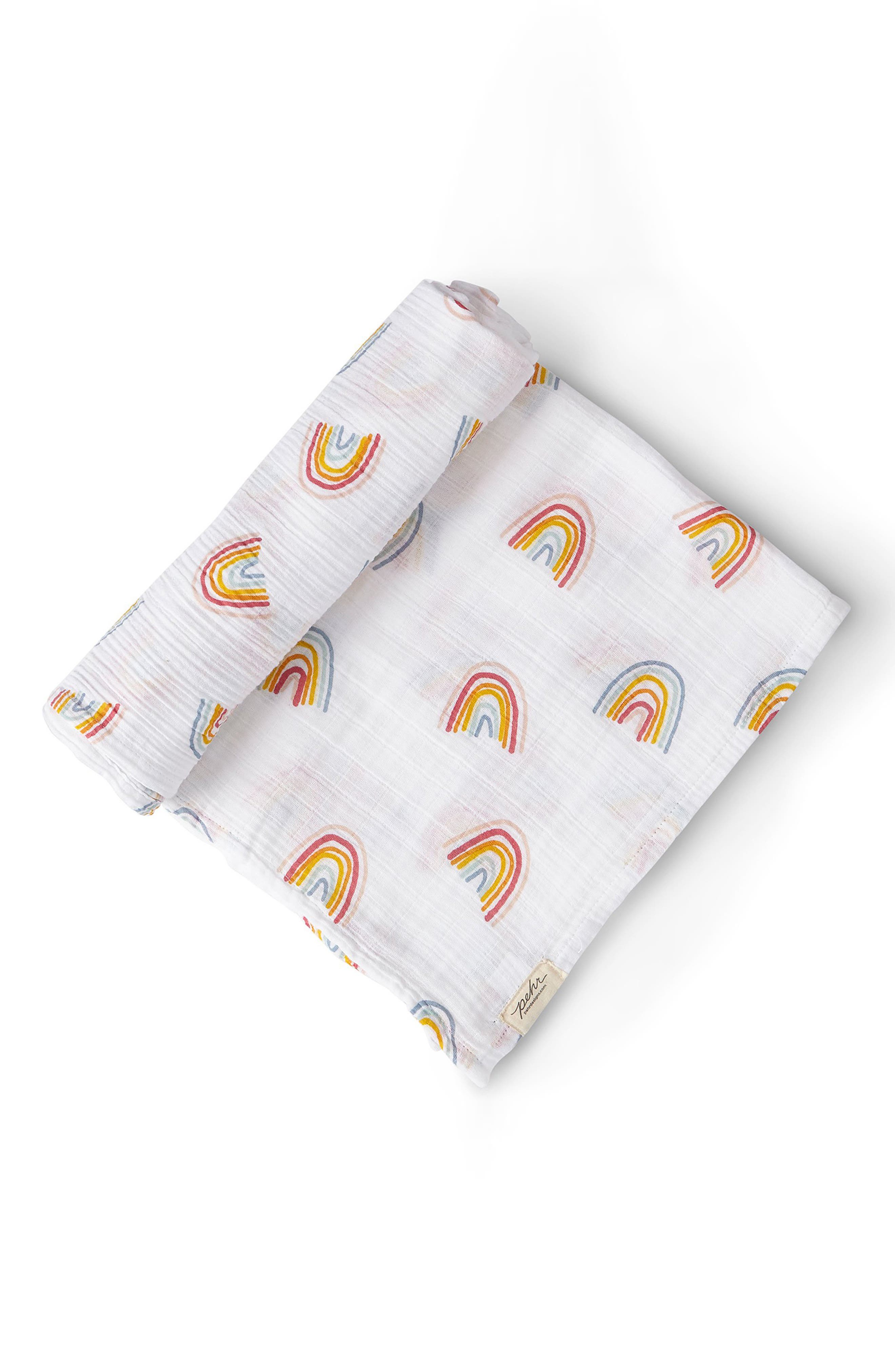 rainbow swaddle blanket