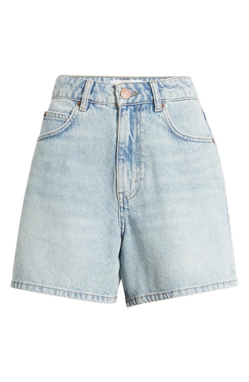 Shop Frame The Easy Denim Shorts In Fizz Indigo