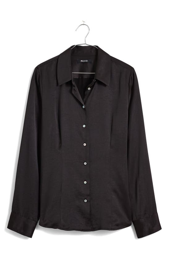 Shop Madewell Enzo Button-up Shirt In True Black