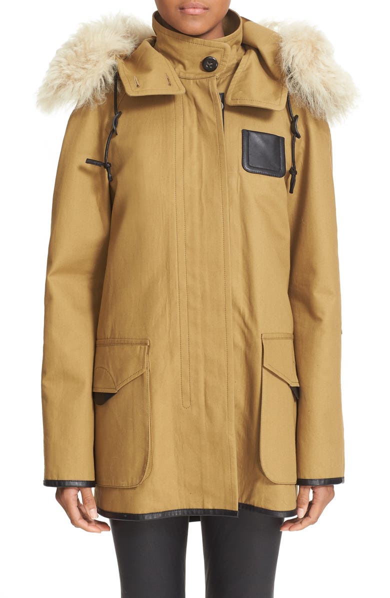 COACH 1941 'icon' Hooded Cotton Parka with Removable Genuine Shearling ...