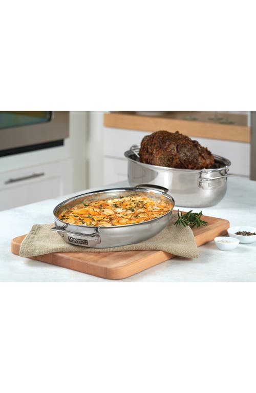 Viking 3-ply 3-in-1 8.5-quart Oval Roaster With Lid In Stainless Steel