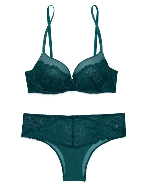 Adore Me Cyla Push Up Plunge Bra In Dark Green