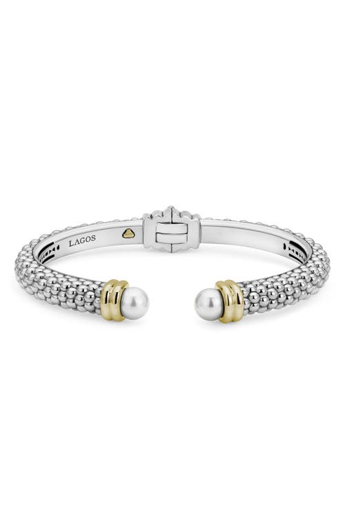 Lagos Luna Pearl Cuff Bracelet In Silver/pearl