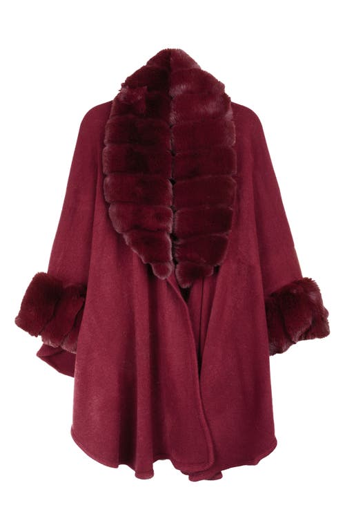 Shop Saachi Filippa Faux Fur Trim Cardigan In Maroon